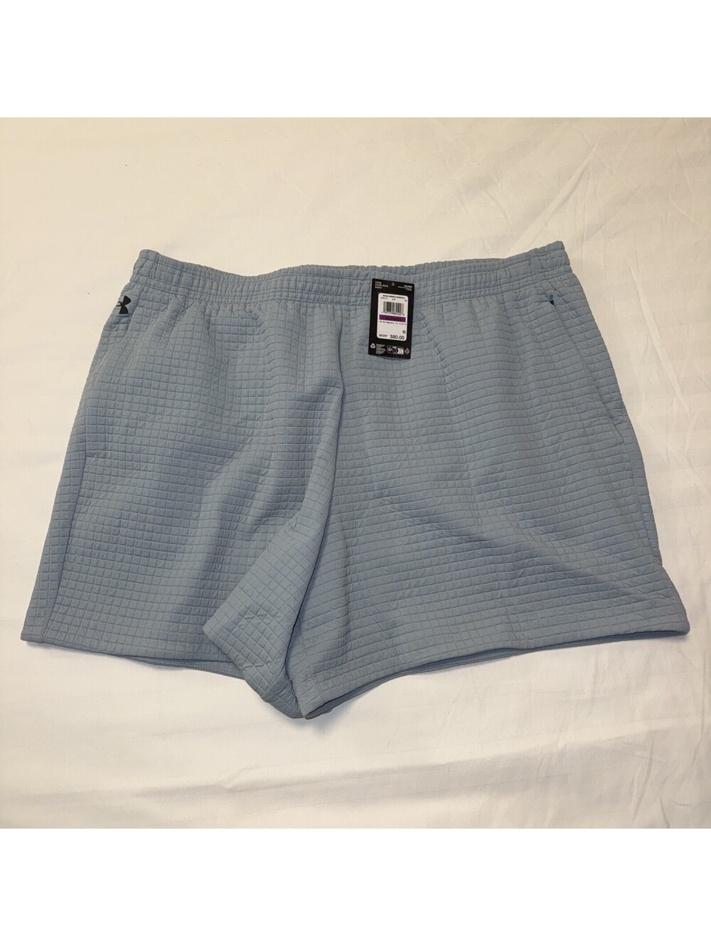 Under Armour UA Unstoppable Fleece Grid Shorts Mens Size 2XL 6" 1390273 Blue $80